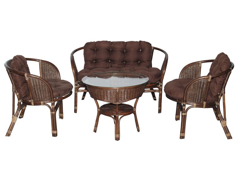 Кофейный комплект мебели Багама Wicker 03/10 Brown - коричневый