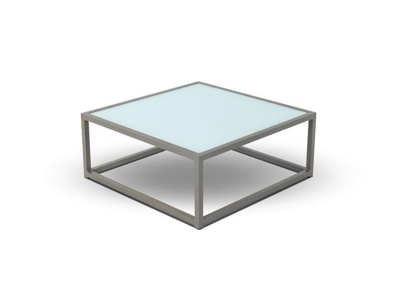 Касабланка столик кофейный стеклянный каркас из алюминия цвет серый