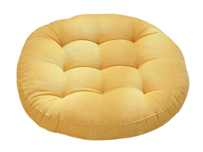Подушка для кресла, напольная подушка, круглая цвет желтый