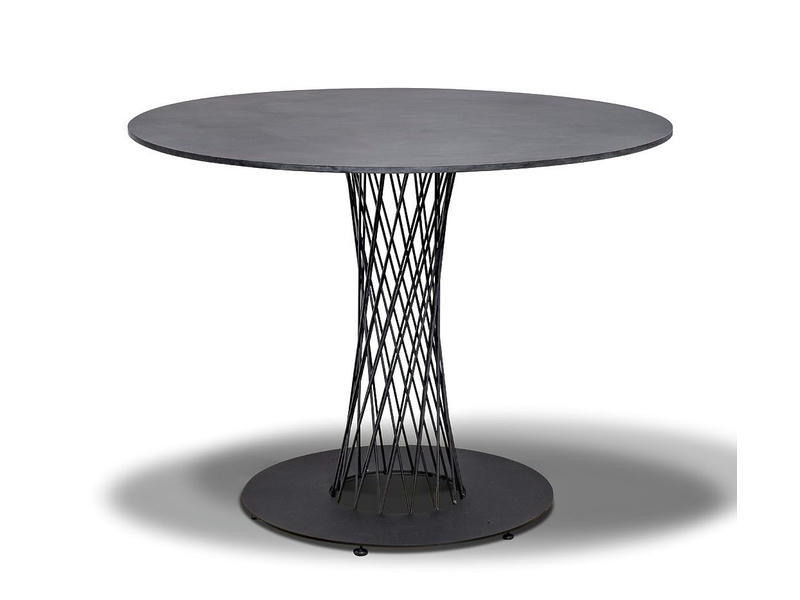 Диего обеденный стол из HPL круглый Ø100см, цвет серый гранит