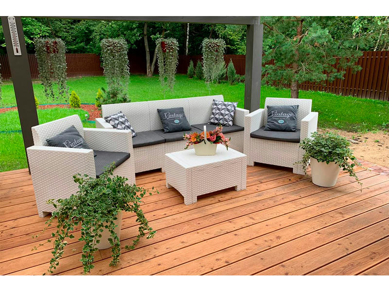 Комплект мебели NEBRASKA 3 Set (диван, 2 кресла и стол) цвет белый