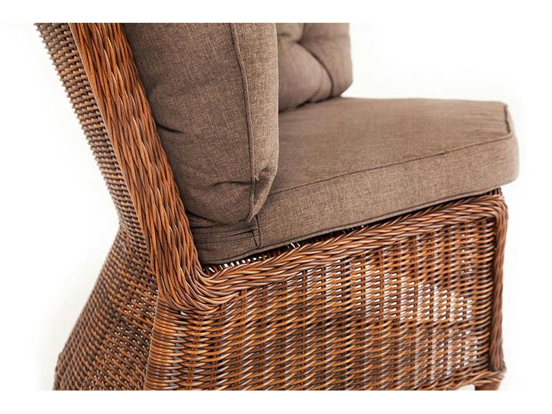 Бергамо плетеный угловой диванный модуль, цвет коричневый