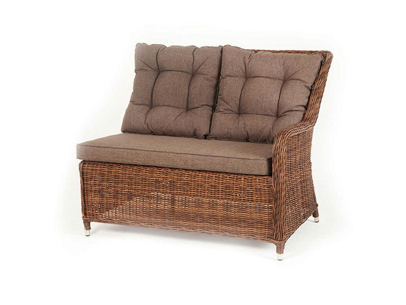 Бергамо плетеный левый модуль дивана, цвет коричневый