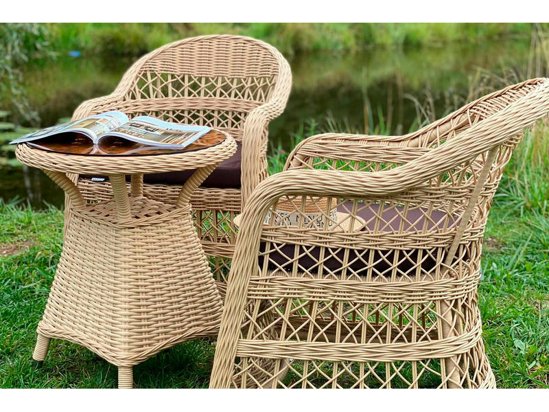 Комплект плетеной мебели МОККА LORETO (стол кофейный круглый, 2 кресла), Бежевый
