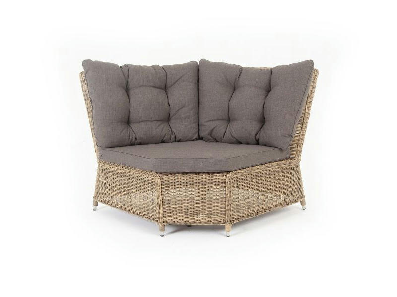 Бергамо плетеный угловой диванный модуль, цвет соломенный