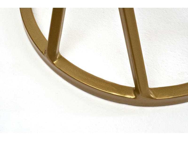 Сантьяго журнальный стол из HPL круглый Ø40 H55, каркас из стали золотой, цвет столешницы серый гранит