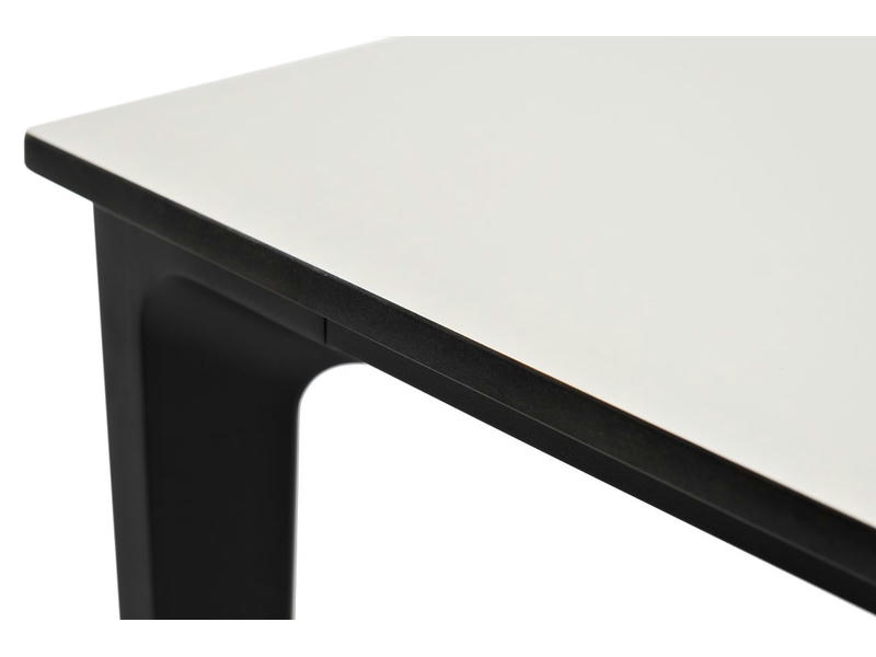 Малага обеденный стол из HPL 160х80см, цвет молочный, каркас черный