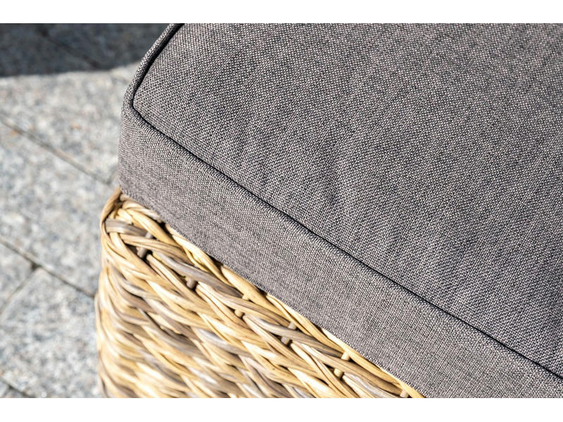 Лунго плетеная оттоманка с подушкой (гиацинт), цвет соломенный