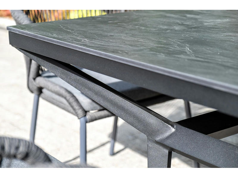 Турин обеденный стол из HPL квадратный 230х110х75см, цвет серый гранит