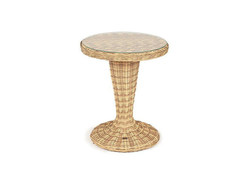 Леванте стол круглый из искусственного ротанга, цвет соломенный