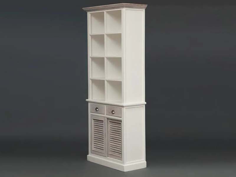 Шкаф книжный RIVIERA ( mod.2300А ) 90х40х210 см цвет Antique white/white wash