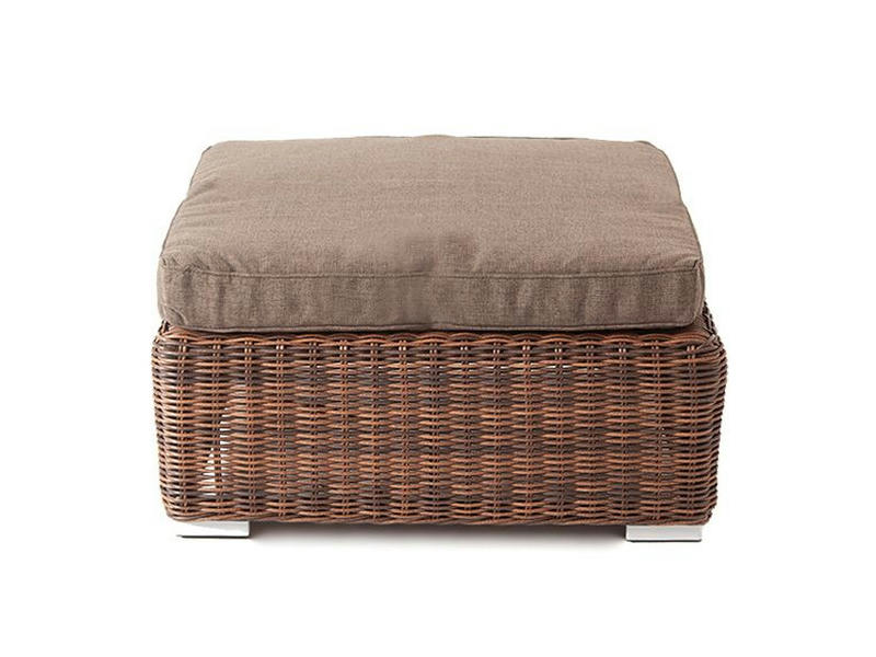 Лунго плетеная оттоманка с подушкой, цвет коричневый