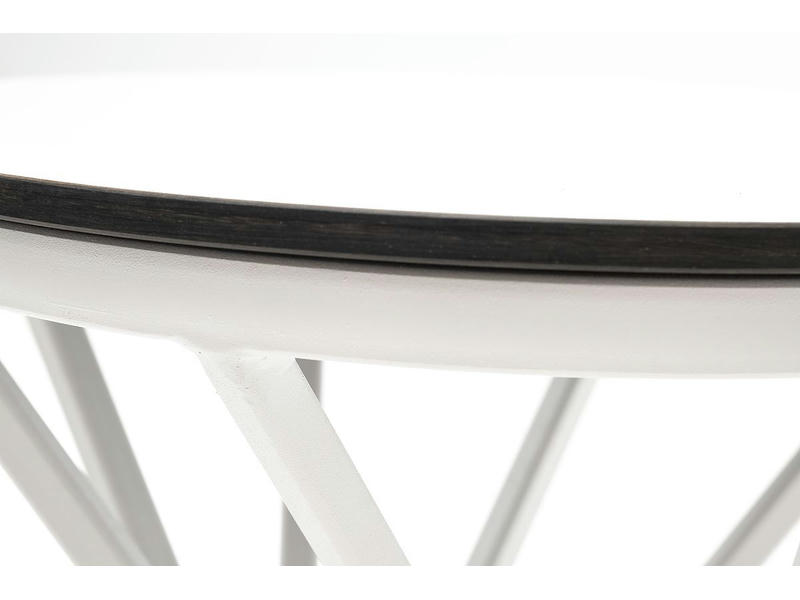 Сантьяго журнальный стол из HPL круглый Ø40 H55, каркас из стали белый, цвет столешницы молочный