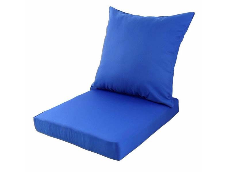 Подушка для мебели из водоотталкивающей ткани цвет синий