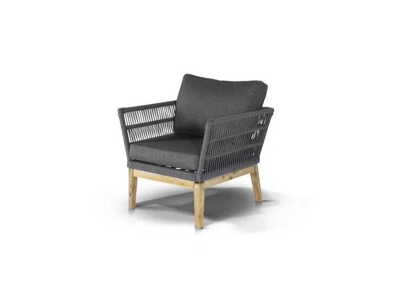 Комплект мебели Мальорка из роупа (веревки) деревянный каркас цвет темно-серый