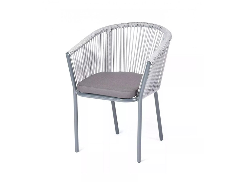Марсель плетеный стул из роупа (веревки), цвет светло-серый