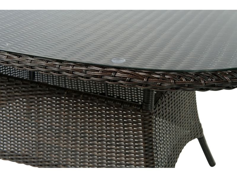 Плетеный стол WARSAW овальный 150 см темно-коричневый