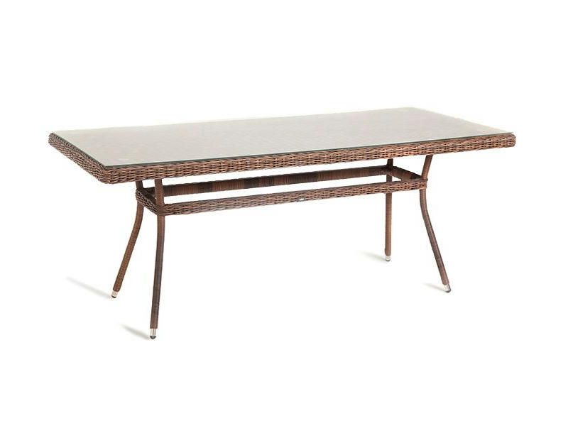 Латте плетеный стол из искусственного ротанга 200х90см, цвет коричневый