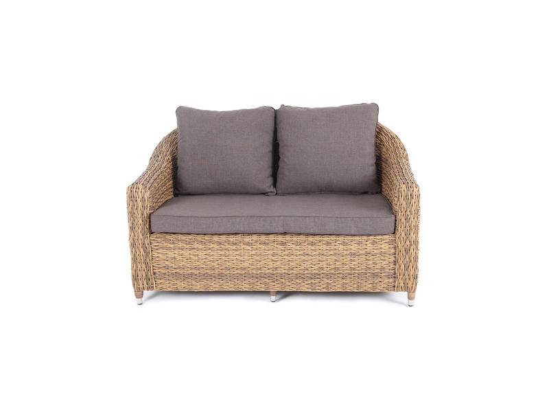 Кон Панна диван из искусственного ротанга (гиацинт) двухместный, цвет соломенный