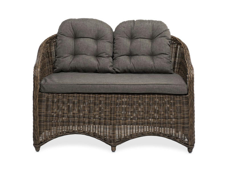 Равенна диван двухместный плетенный из ротанга, цвет коричневый