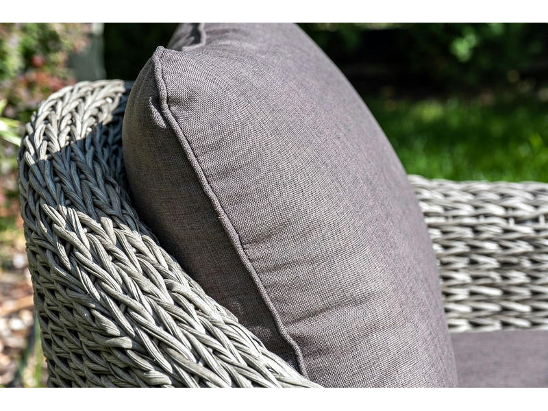 Кон Панна диван из искусственного ротанга (гиацинт) двухместный, цвет серый