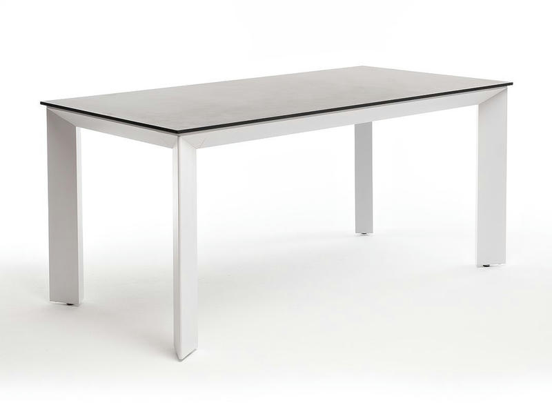 Венето обеденный стол из HPL 160х80см, цвет серый гранит, каркас белый