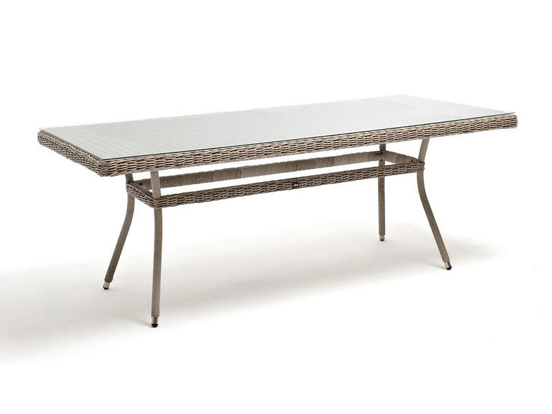 Латте плетеный стол из искусственного ротанга 200х90см, цвет бежевый