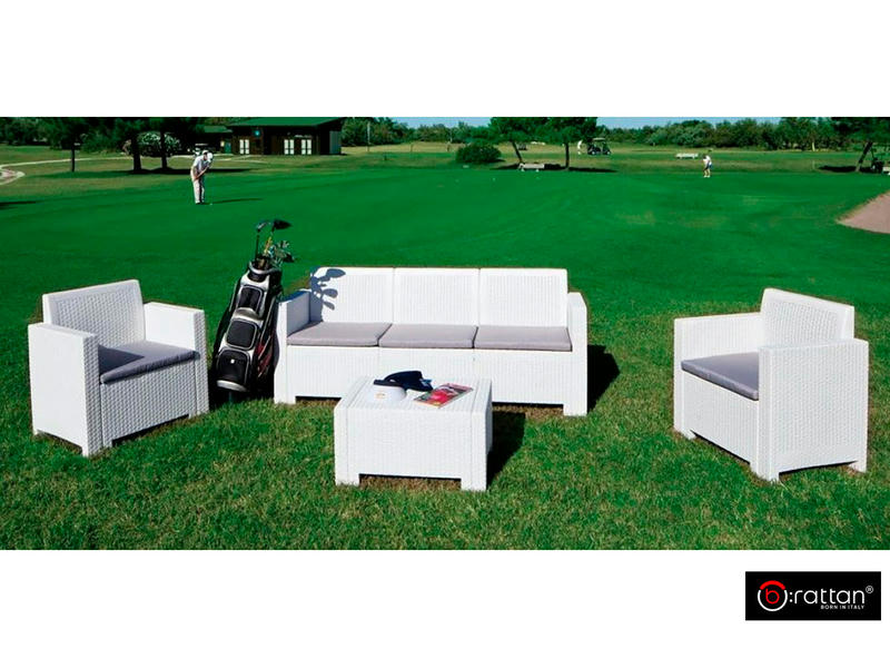 Комплект мебели NEBRASKA 3 Set (диван, 2 кресла и стол) цвет белый