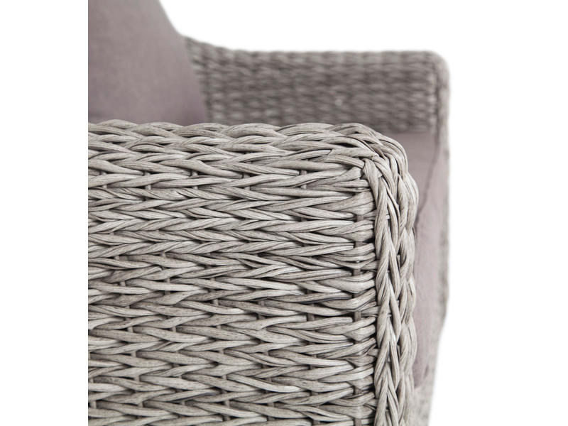 Кон Панна диван из искусственного ротанга (гиацинт) двухместный, цвет серый