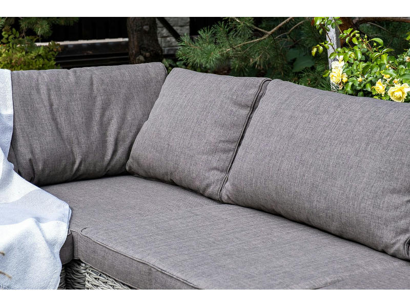 Лунго модуль диванный прямой с подушками, цвет cерый (гиацинт)