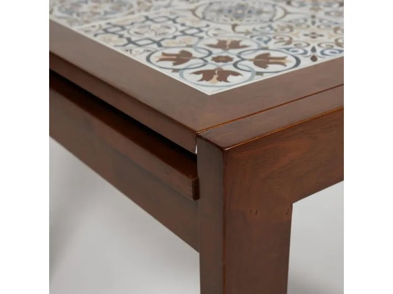 Стол раскладной  Kasablanca CT 3030 с плиткой цвет тёмный дуб рисунок - марокко