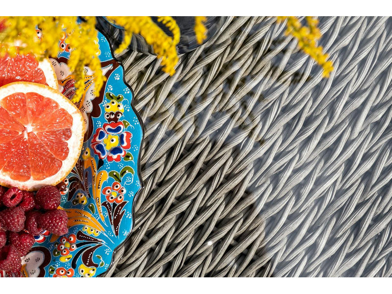 Лунго журнальный столик плетеный (гиацинт), цвет серый