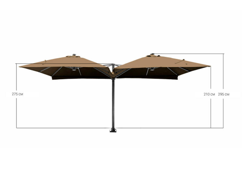 Зонт четверной Тулуза 3*3м, цвет песочный