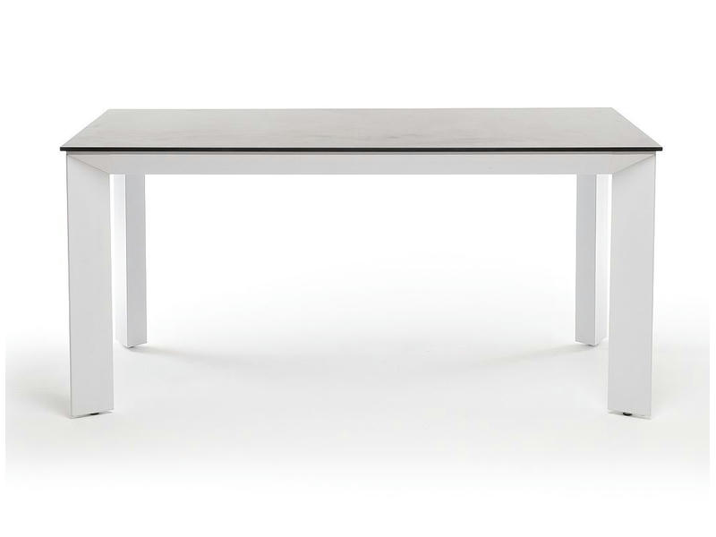 Венето обеденный стол из HPL 160х80см, цвет серый гранит, каркас белый