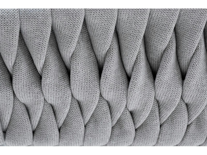 Монако стул плетеный из роупа, каркас алюминий светло-серый (RAL7035) муар, роуп светло-серый 40 мм, ткань светло-серая