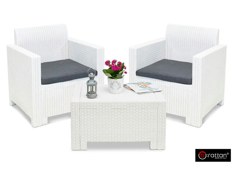 Комплект мебели NEBRASKA TERRACE Set (стол, 2 кресла), белый