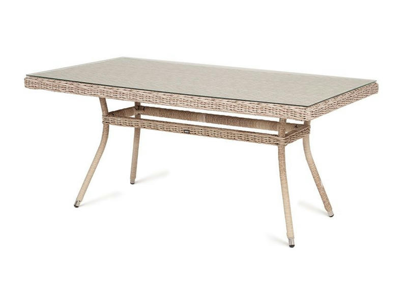 Латте плетеный стол из искусственного ротанга 160х90см, цвет бежевый