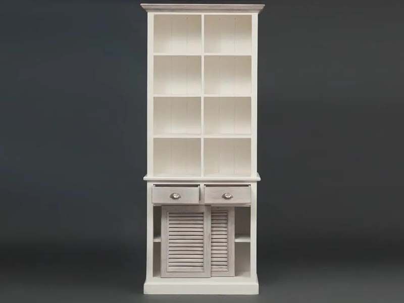 Шкаф книжный RIVIERA ( mod.2300А ) 90х40х210 см цвет Antique white/white wash