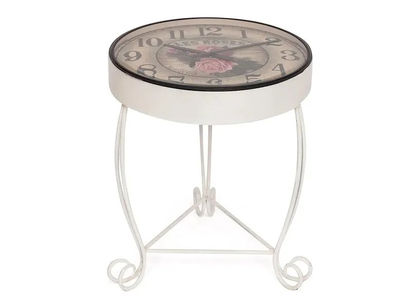 Стол-часы Secret De Maison ROSETTA (mod. IT-001) цвет слоновая кость - рисунок Роза