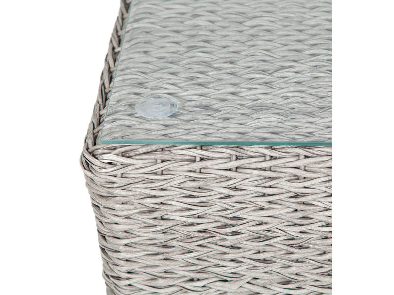 Боно журнальный столик из искусственного ротанга (гиацинт), цвет серый