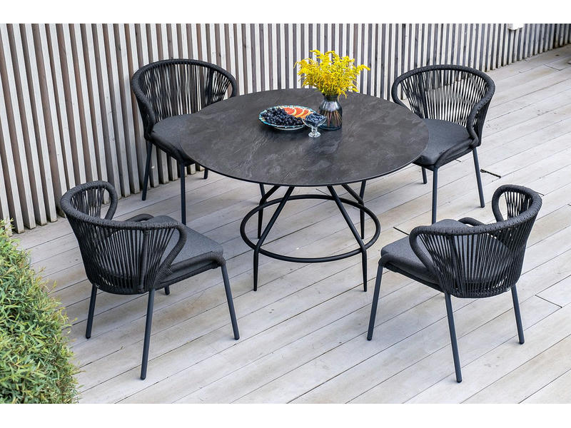Ницца обеденный стол из HPL круглый Ø100см, цвет серый гранит