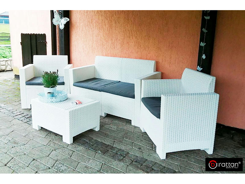 Комплект мебели NEBRASKA 2 Set (диван, 2 кресла и стол), белый