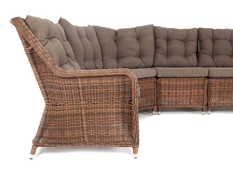 Бергамо модульный диван из ротанга, цвет коричневый