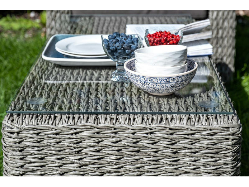 Кон Панна столик журнальный из искусственного ротанга (гиацинт), цвет серый