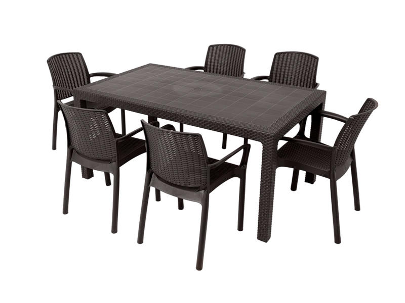 Комплект мебели Barcelona Set цвет венге (6 стульев Jersey венге/1 стол Fiji венге)