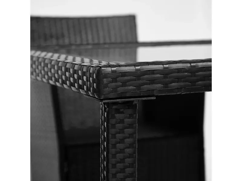 Обеденный сет (стол+4стула) (mod. 210036) цвет черный ткань: DB-16 серый