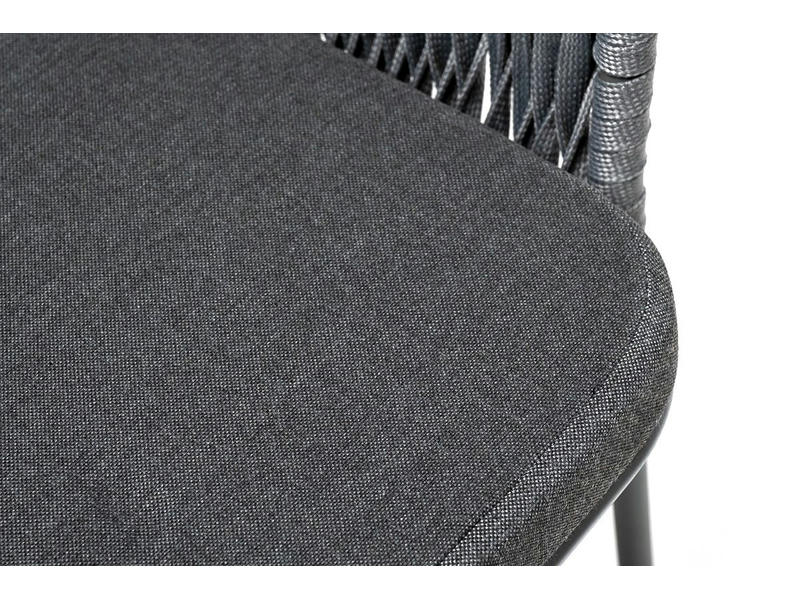 Диего обеденная группа на 4 персоны со стульями Бордо плетения колос, столешница серый гранит