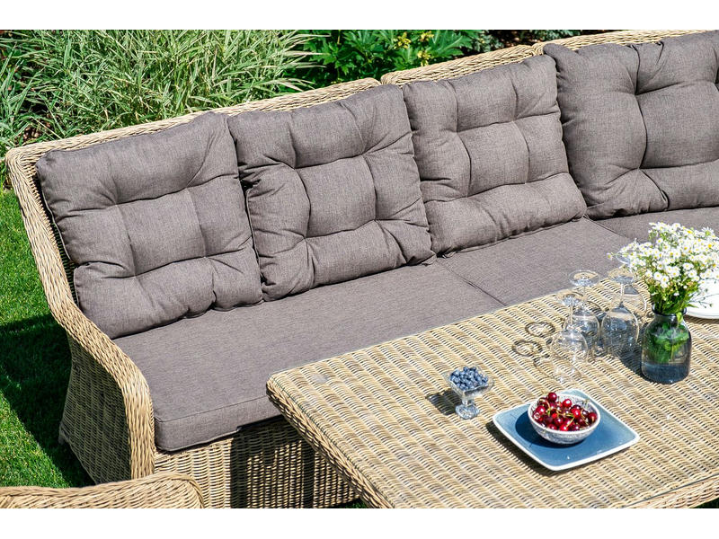 Бергамо плетеный левый модуль дивана, цвет соломенный