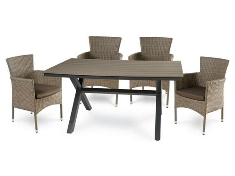 Алюминиевый стол AROMA 150 см светло-коричневый