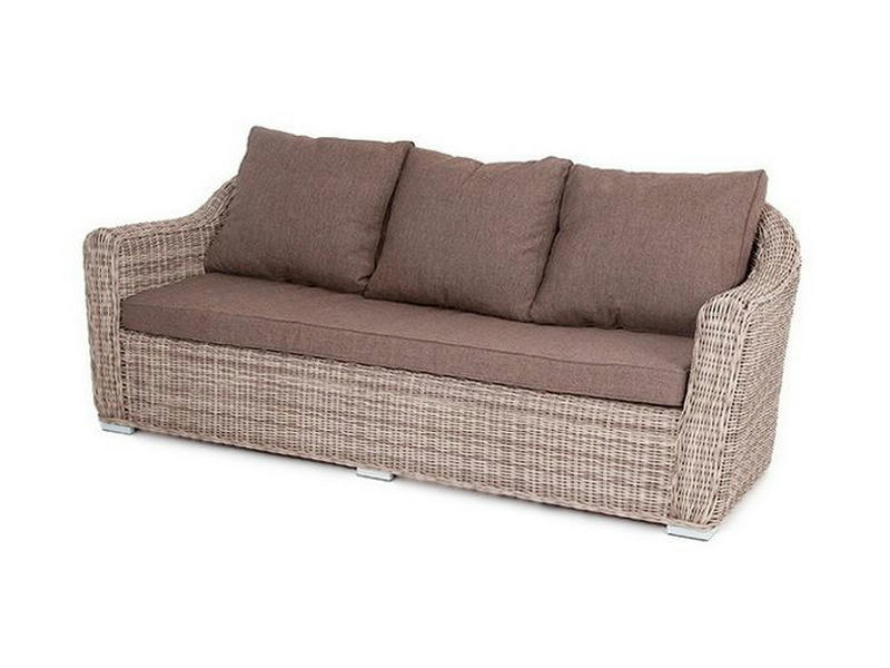 Фабриция диван из искусственного ротанга трехместный, цвет серый